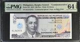 Philippines 100 Piso 2013 P 221 Commemorative Choice UNC PMG 64 EPQ