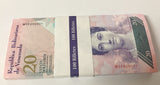 Venezuela 20 Bolivares 2013 P 91 f UNC Lot 25 Pcs 1/4 Bundle