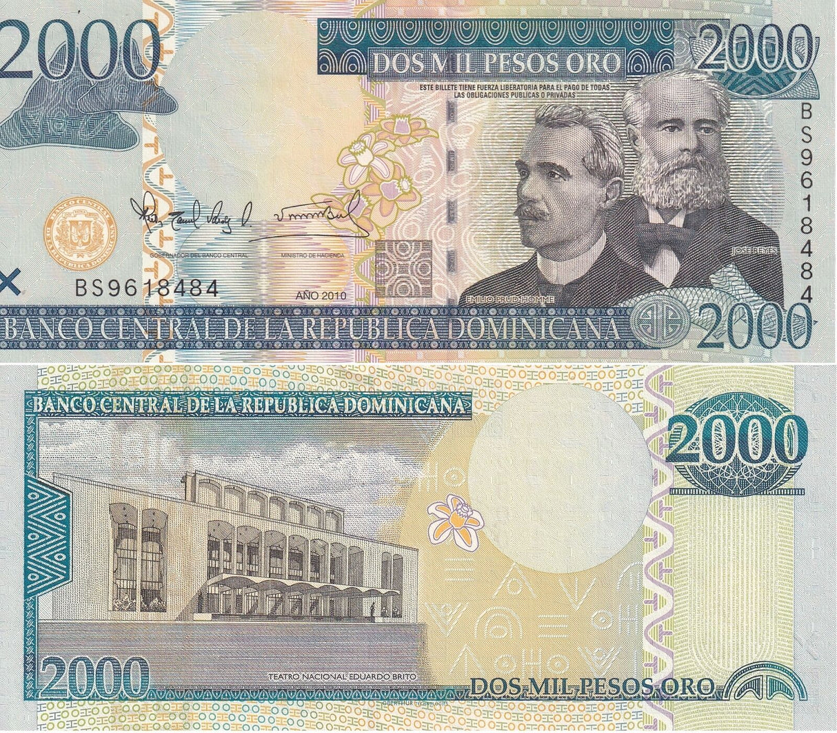 Dominican Republic 2000 Pesos 2010 P 181 c UNC