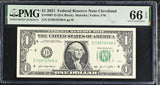 United States 1 Dollar Usa 2021 P 549 D Cleveland Gem UNC PMG 66 EPQ