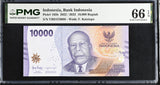 Indonesia 10000 Rupiah 2022 / 2023 P 165 b Gem UNC PMG 66 EPQ