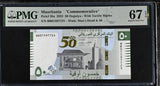 Mauritania 50 Ouguiya 2023 Comm. P 28 a BB-V Superb Gem UNC PMG 67 EPQ