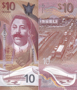 Barbados 10 Dollars 2022 Polymer P 82 UNC Careenage in Bridgetown