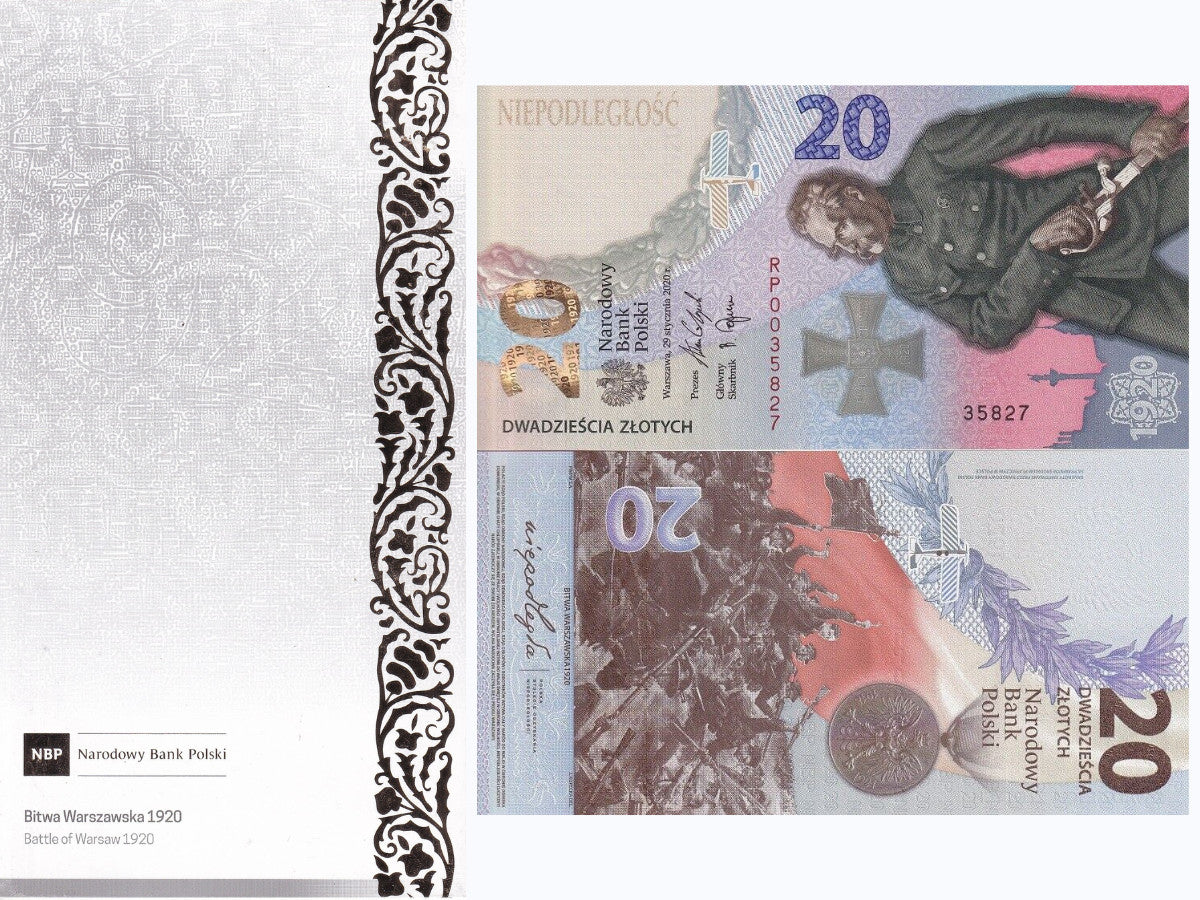 Poland 20 Zlotych 2020 Commemorative Warsaw Battle P 194 UNC W/FOLDER