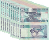 Namibia 10 Dollars ND 2001 P 4 c UNC LOT 10 PCS
