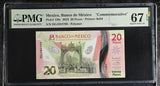 Mexico 20 Pesos 2023 P 136 c Commemorative Superb Gem UNC PMG 67 EPQ