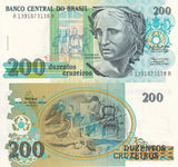 Brazil 200 Cruzeiros P 229 UNC