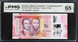 Jamaica 50 Dollars 2022 P 96 Polymer Commemorative Superb Gem UNC PMG 68 EPQ