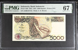 Indonesia 5000 Rupiah 1992/1997 P 130 f Superb Gem UNC PMG 67 EPQ