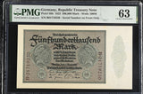 GERMANY 500000 MARK 1923 P 88 b Choice UNC PMG 63