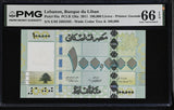 Lebanon 100000 Livres 2011 P 95 a Gem UNC PMG 66 EPQ