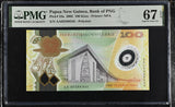 Papua New Guinea 100 Kina 2005 P 33 a Polymer Superb Gem UNC PMG 67 EPQ TOP POP