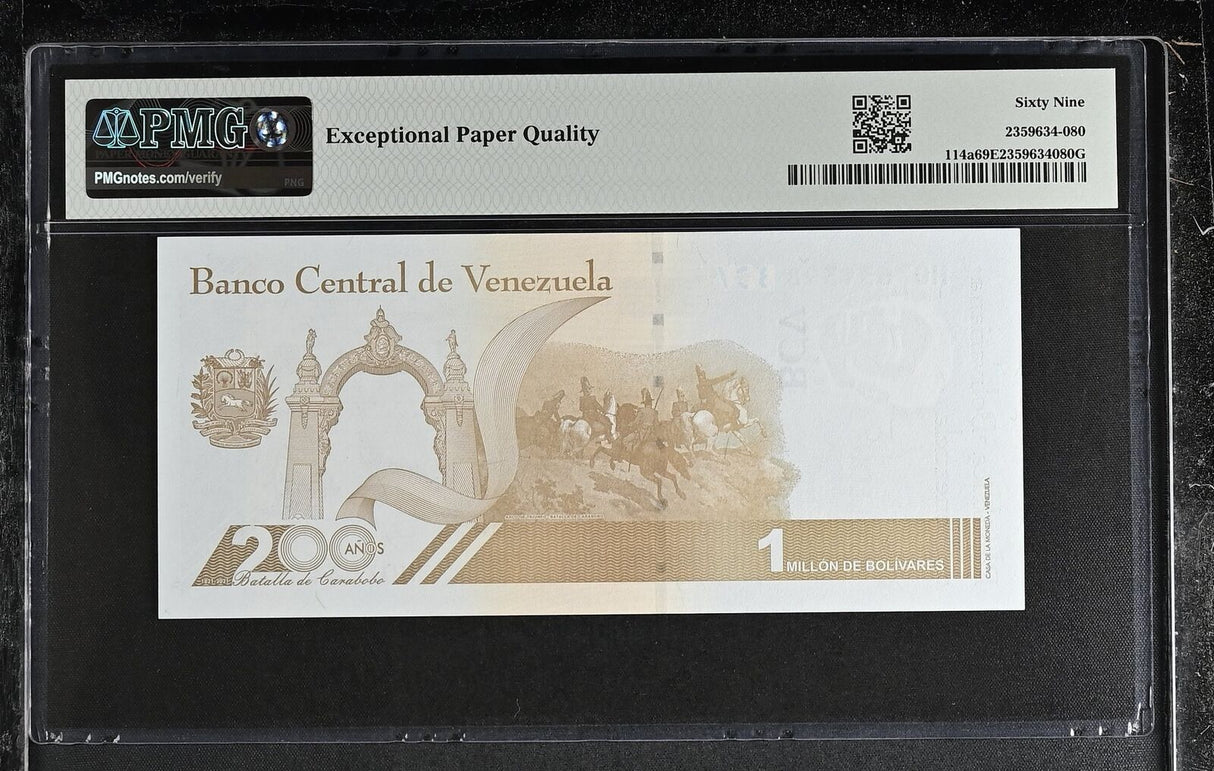 Venezuela 1 Million 1000000 Bolivares 2020 P 114 a Superb Gem UNC PMG 69 EPQ