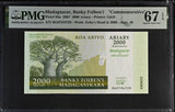 Madagascar 2000 Ariary 2007 P 93 a Commemorative Superb Gem UNC PMG 67 EPQ