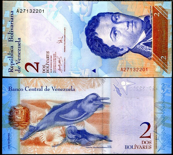 Venezuela 2 Bolivares 2007 P 88 UNC