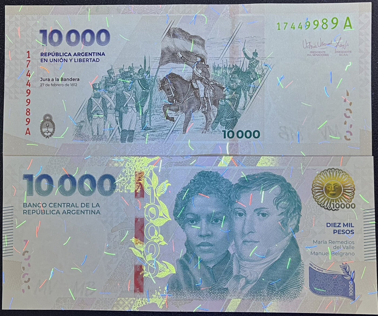 Argentina 10000 Pesos ND 2024 P 369 Cavalry Army LOT 3 PCS
