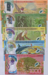 Costa Rica Set 5 Pcs 1000 2000 5000 10000 20000 Colones 2019/2021 P 281-284 UNC