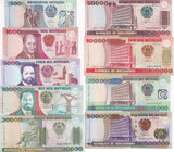 Mozambique SET 9 UNC 500 - 500000 M. 1993-2003 P 134 135 136 137 - P 142