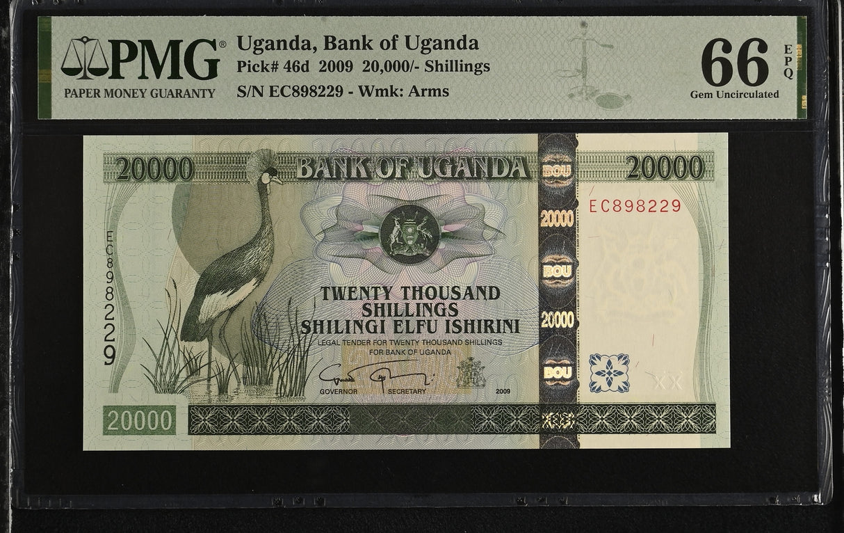 Uganda 20000 Shillings 2009 P 46 d Gem UNC PMG 66 EPQ TOP POP