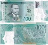 Jamaica 100 Dollars 2022 / 2023 P 97 Polymer UNC ,Dunn's River falls
