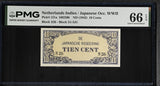 Netherlands Indies 10 Cents ND 1942 P 121 a Gem UNC PMG 66 EPQ
