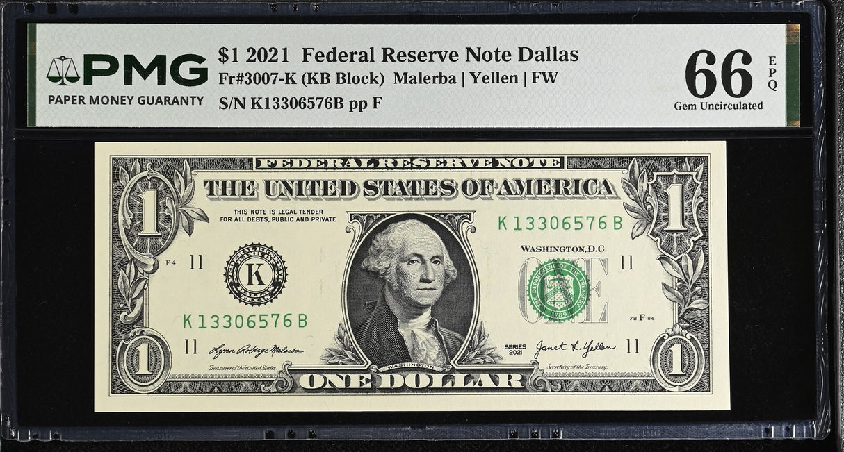 United States 1 Dollar USA P 549 K Dallas Gem UNC PMG 66 EPQ