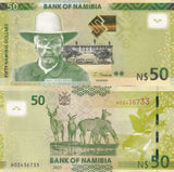 Namibia 50 Dollars 2025 P 13 New Sign UNC LOT 5 Pcs