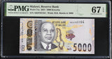 Malawi 5000 Kwacha 2021 P 71 a Superb Gem UNC PMG 67 EPQ