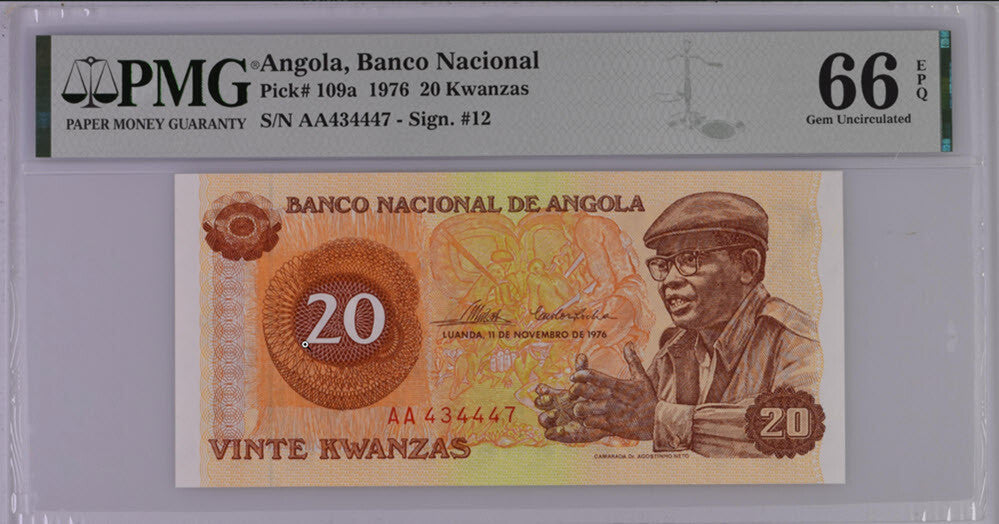 Angola 20 Kwanzas 1976 P 109 a GEM UNC PMG 66 EPQ
