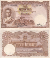 Thailand 10 Baht ND 1953 P 76 SIGN 34 WTM Constitution AUnc AU , TDLR