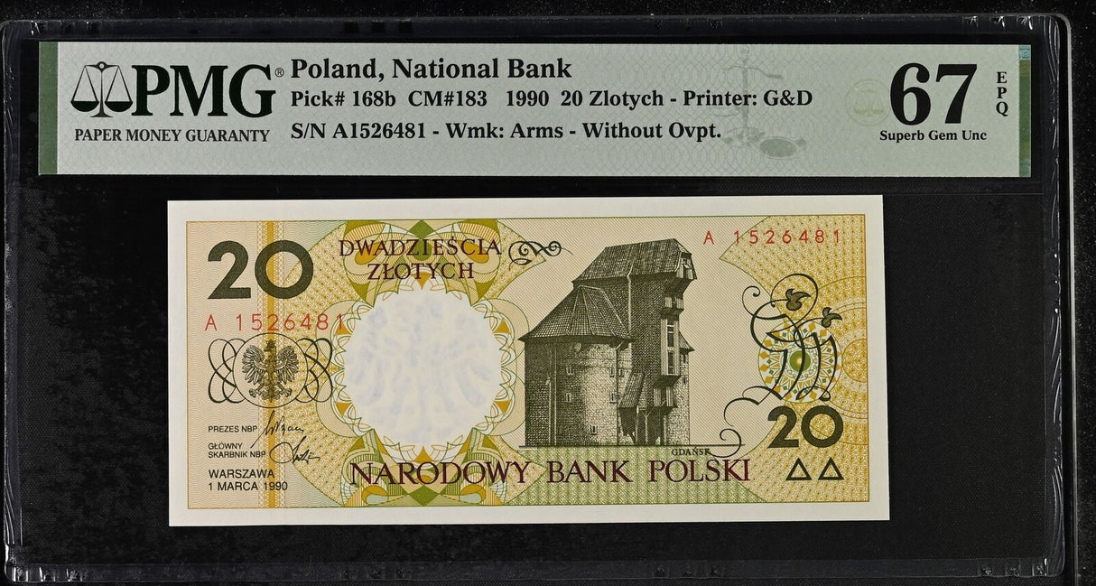 Poland 20 Zlotych 1990 P 168 b Superb Gem UNC PMG 67 EPQ