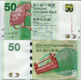 Hong Kong 50 Dollars 2016 P 298 e SCB UNC