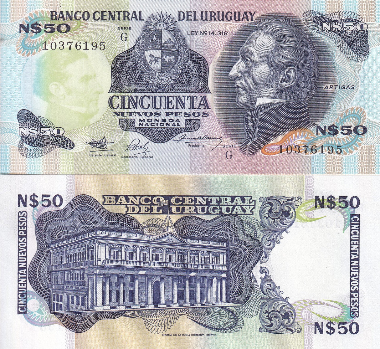 Uruguay 50 Pesos 1989 TDLR P 61A AUnc