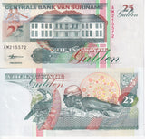Suriname 25 Gulden 1998 P 138 d UNC