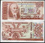 Albania 200 Leke 1996 P 59 AUnc ,Ismail Qemali , Double headed eagle