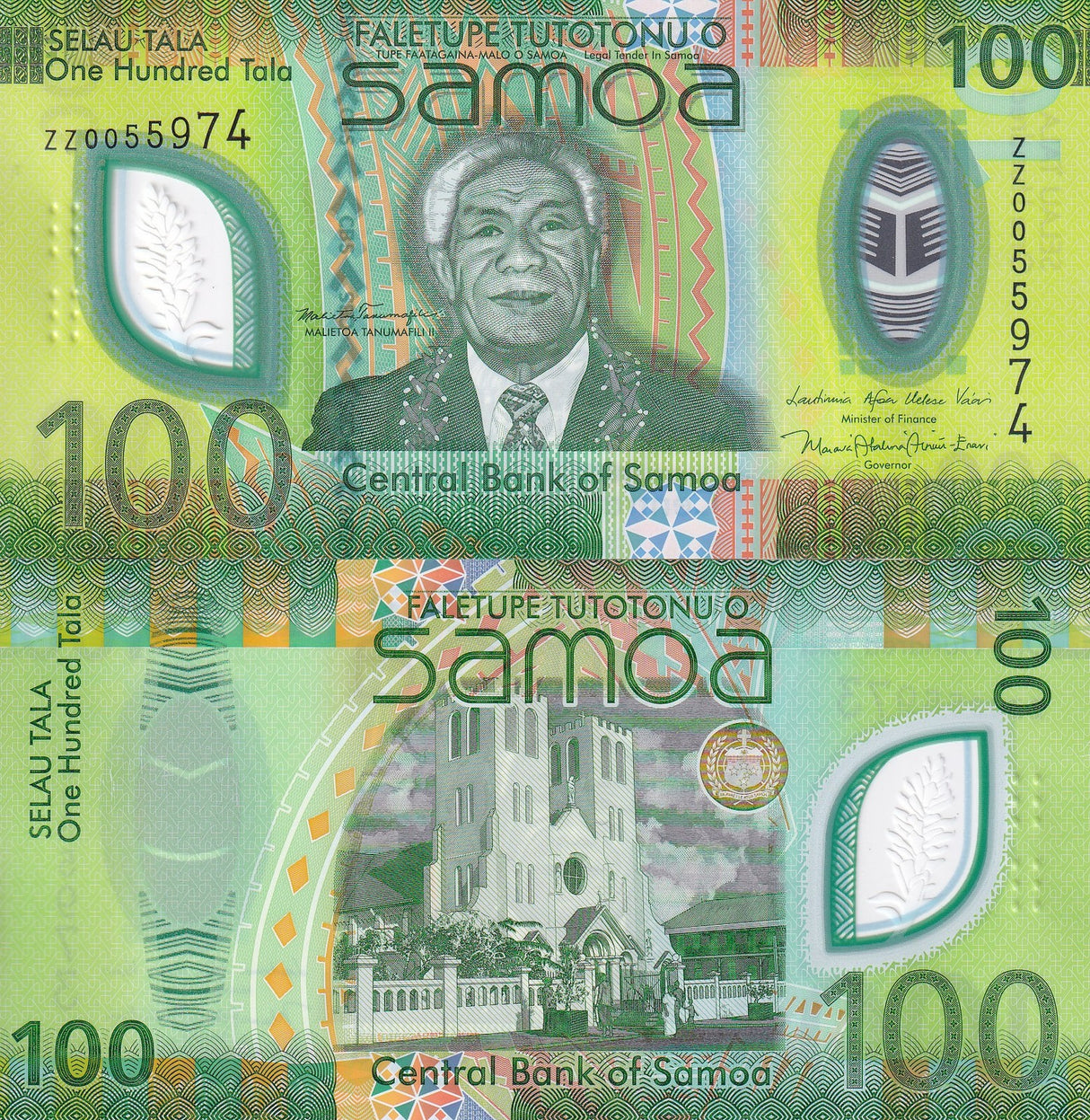 Samoa 100 Tala ND 2025 Polymer P NEW Replacement ZZ Prefix UNC