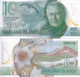 Falkland Islands 10 Pounds 2025 P 21 NEW Polymer King Charles III UNC