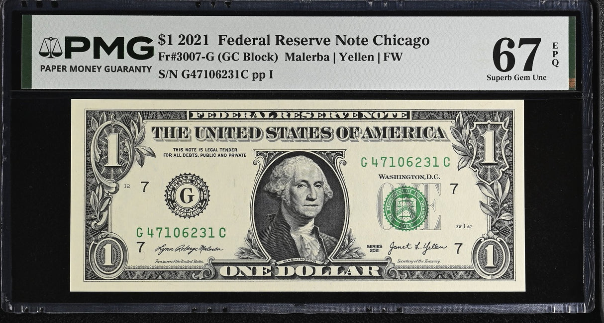 United States 1 Dollar Usa 2021 P 549 G Chicago Superb Gem UNC PMG 67 EPQ