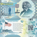 UNITED STATE USA. MARYLAND 50 D. 7th STATE F. DOUGLASS ND 2014 POLYMER AUnc