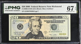 United States 20 Dollars USA 2009 P 533 E Richmond Superb Gem UNC PMG 67 EPQ