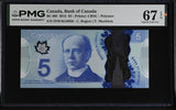Canada 5 Dollars 2013 P 106 f Polymer Rogers Macklem Superb Gem UNC PMG 67 EPQ