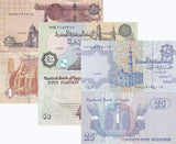 Egypt SET 3 PCS 1 25 50 Piastres Random Date P 57 70 71 UNC
