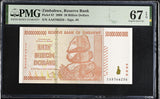 Zimbabwe 50 Billion Dollars 2008 P 87 Superb Gem UNC PMG 67 EPQ