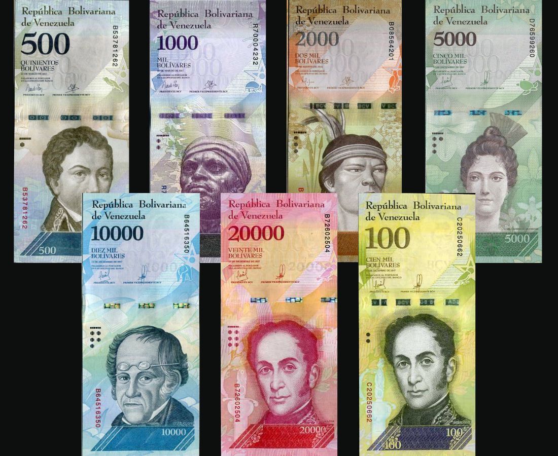 Venezuela Set 7 UNC 500 1000 2000 -100,000 Bolivares 2017 P 94 - 100