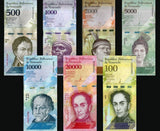 Venezuela Set 7 UNC 500 1000 2000 -100,000 Bolivares 2017 P 94 - 100
