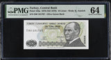 Turkey 10 Lirasi 1970 ND 1979 P 193 a Choice UNC PMG 64
