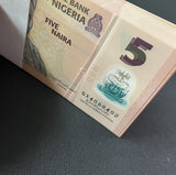 Nigeria 5 Naira 2024 P 38 Polymer AUnc Damage Printing LOT 100 PCS See Scan