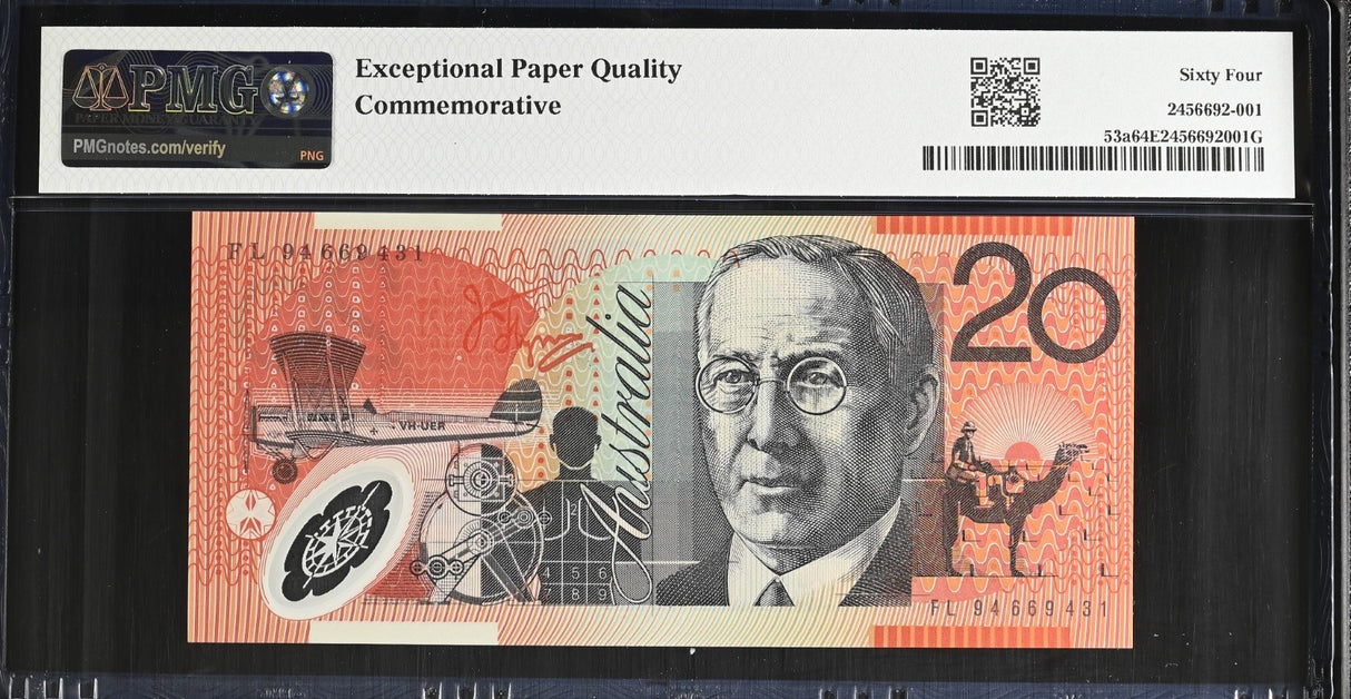 Australia 20 Dollars 1994-1996 P 53 a Commemorative Choice UNC PMG 64 EPQ