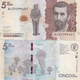 Colombia 5000 Pesos 2020 New Sign P 459 UNC