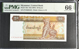 Myanmar 50 Kyats ND 1997 P 73 b Gem UNC PMG 66 EPQ